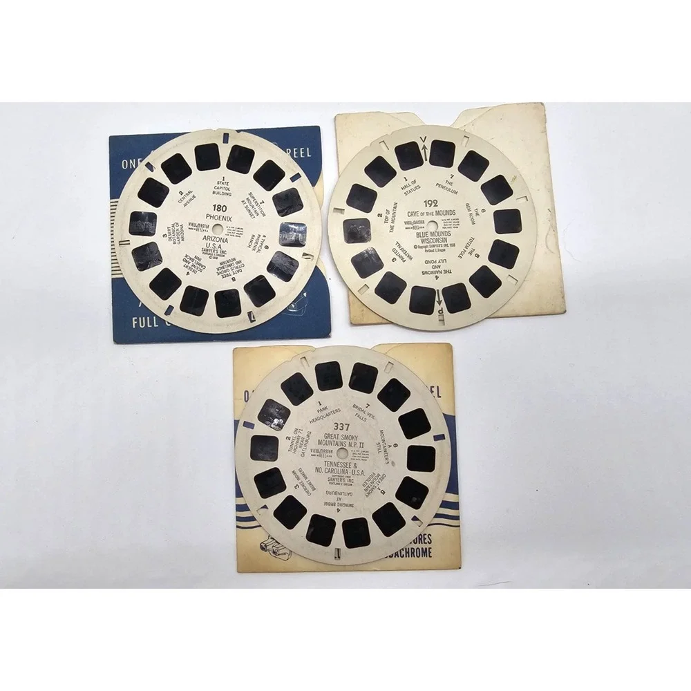 VTG GAF Viewmaster & 19 Reels: Cities, Nat'l Parks, WWII, Jerusalem & More